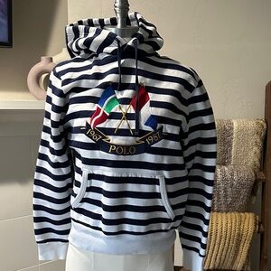 Polo by Ralph Lauren Navy and White Striped Hoodie